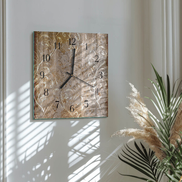 Reloj de vidrio Patrón de flores