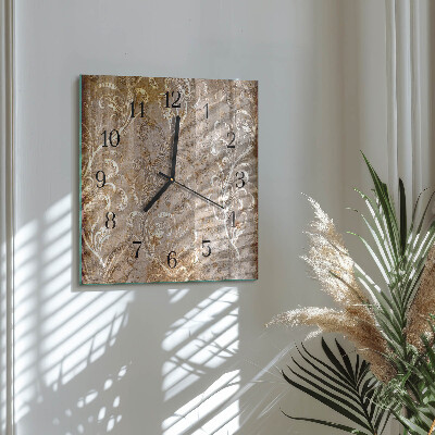 Reloj de vidrio Patrón de flores