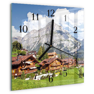 Reloj de vidrio montañas
