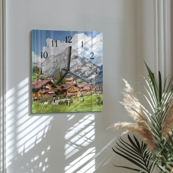 Reloj de vidrio montañas