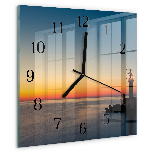 Reloj de vidrio Faro del mar