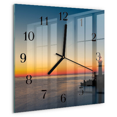 Reloj de vidrio Faro del mar