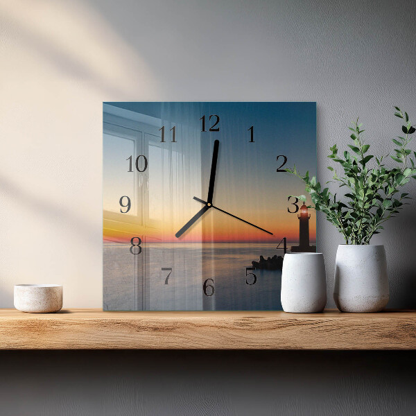 Reloj de vidrio Faro del mar