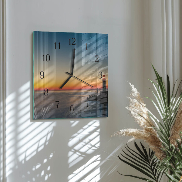 Reloj de vidrio Faro del mar