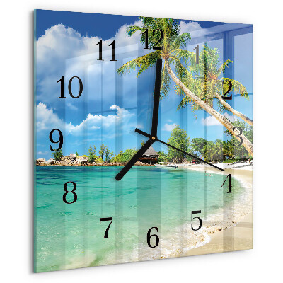 Reloj de vidrio Palmeras de playa