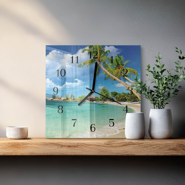 Reloj de vidrio Palmeras de playa