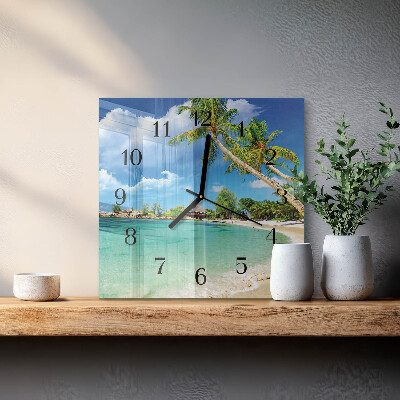 Reloj de vidrio Palmeras de playa