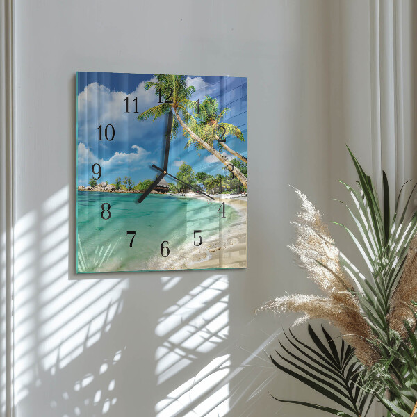 Reloj de vidrio Palmeras de playa