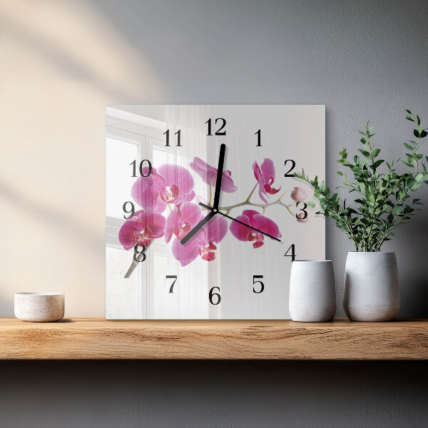 Reloj de vidrio Orquídea