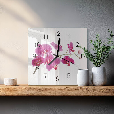 Reloj de vidrio Orquídea