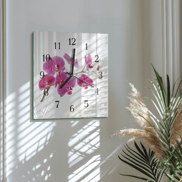 Reloj de vidrio Orquídea
