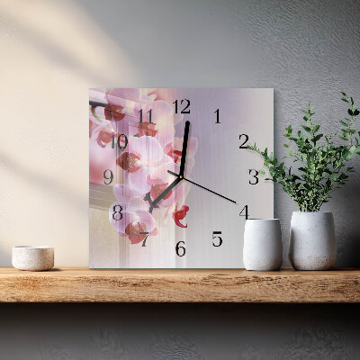 Reloj de vidrio Orquídea