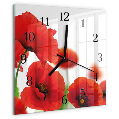 Reloj de vidrio Amapolas