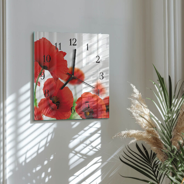 Reloj de vidrio Amapolas