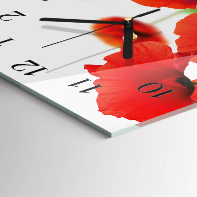 Reloj de vidrio Amapolas