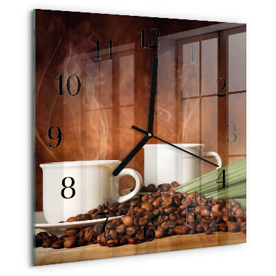 Reloj de vidrio tazas de café