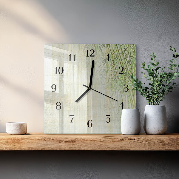 Reloj de vidrio Planta de bambú
