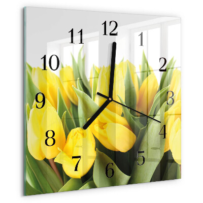 Reloj de vidrio Flores de tulipán