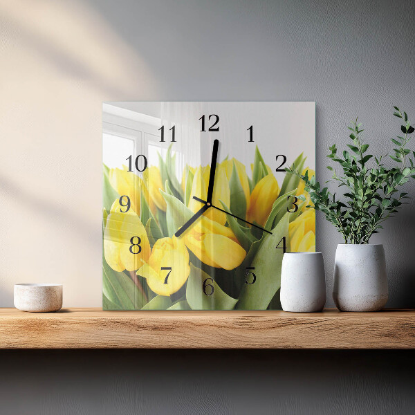 Reloj de vidrio Flores de tulipán
