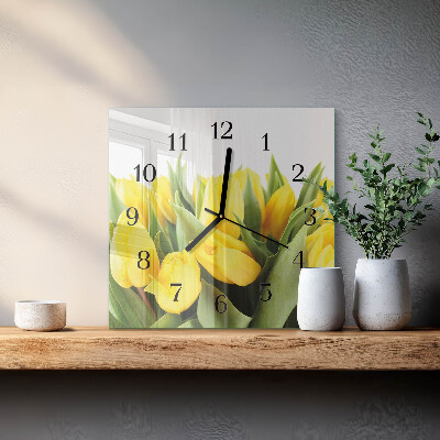 Reloj de vidrio Flores de tulipán