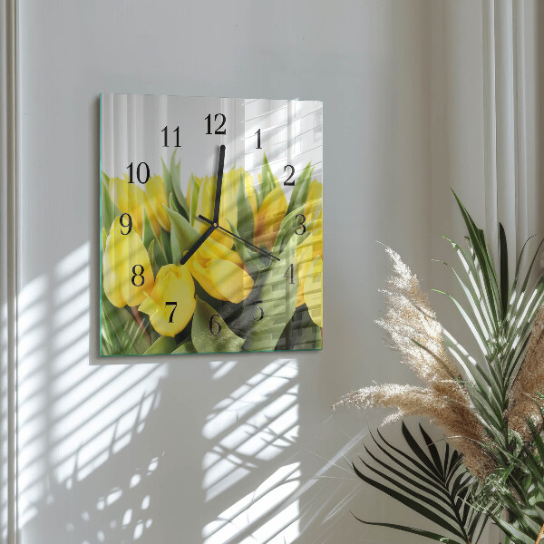 Reloj de vidrio Flores de tulipán