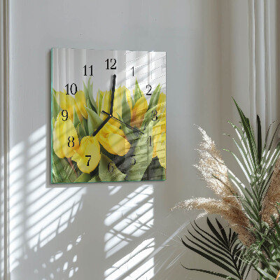Reloj de vidrio Flores de tulipán