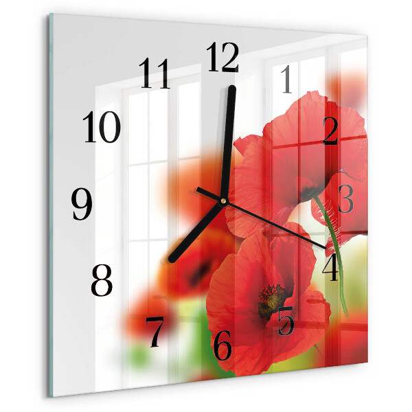 Reloj de vidrio Amapolas