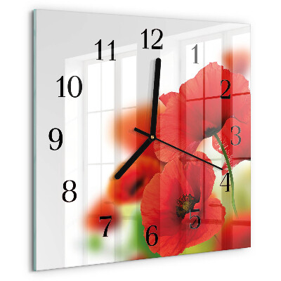 Reloj de vidrio Amapolas