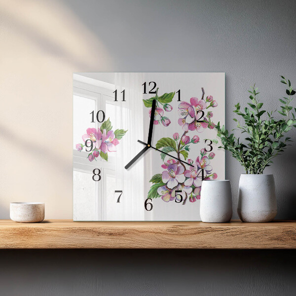 Reloj de vidrio Flores