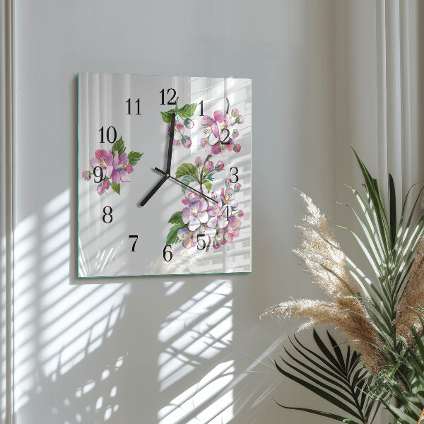 Reloj de vidrio Flores