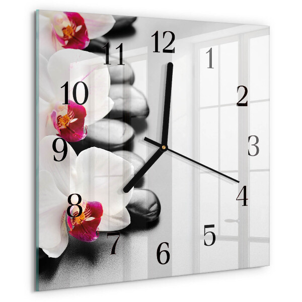 Reloj de vidrio Piedras de orquídeas