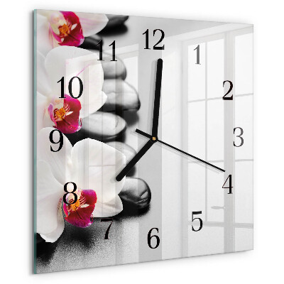 Reloj de vidrio Piedras de orquídeas