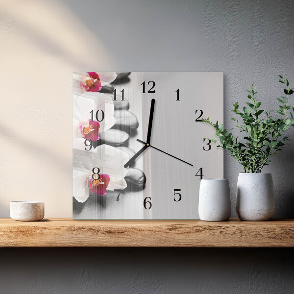 Reloj de vidrio Piedras de orquídeas