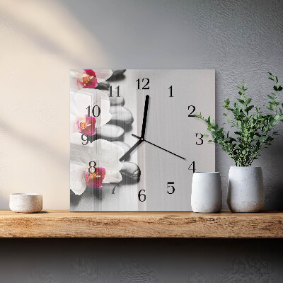 Reloj de vidrio Piedras de orquídeas