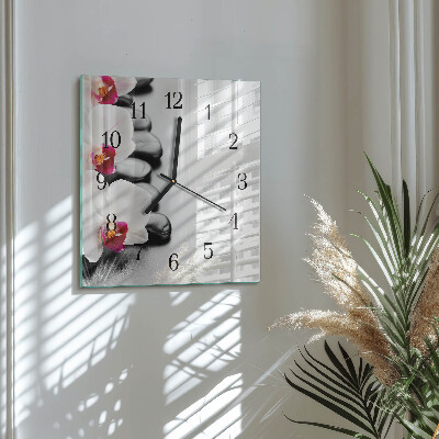 Reloj de vidrio Piedras de orquídeas