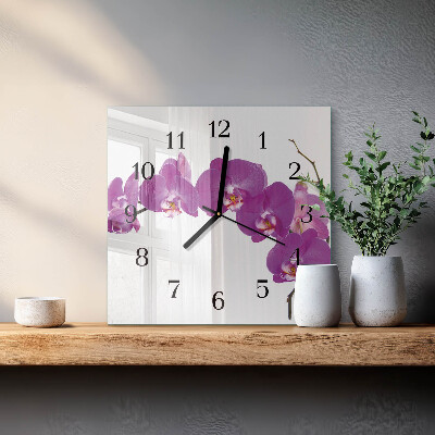 Reloj de vidrio Orquídea