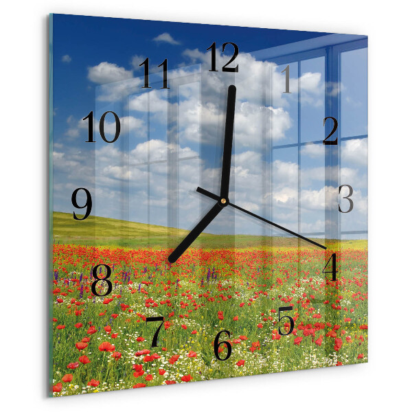 Reloj de vidrio Campo de amapolas