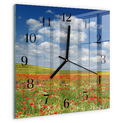 Reloj de vidrio Campo de amapolas