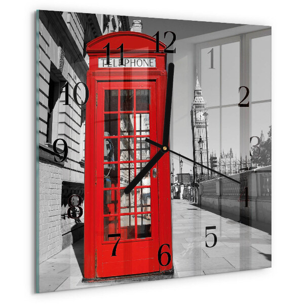 Reloj de vidrio Cabina telefónica roja