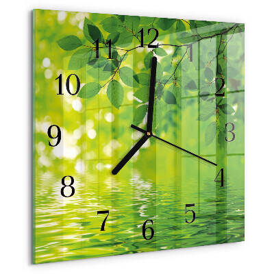 Reloj de vidrio Hojas