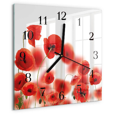 Reloj de vidrio Amapolas