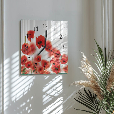 Reloj de vidrio Amapolas