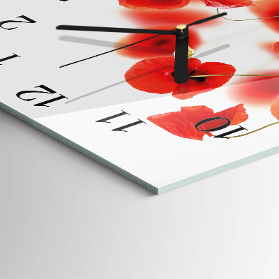 Reloj de vidrio Amapolas