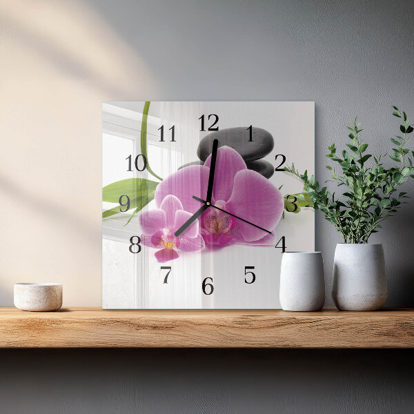 Reloj de vidrio Orquídea