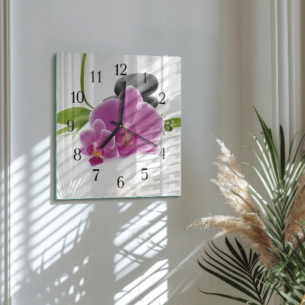 Reloj de vidrio Orquídea