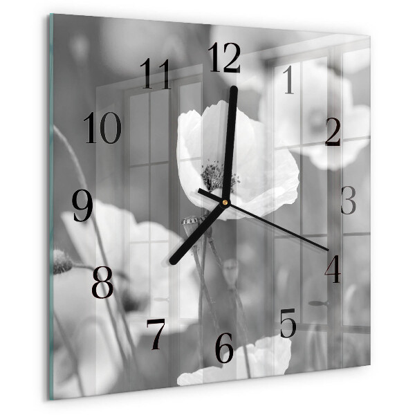 Reloj de vidrio Amapolas
