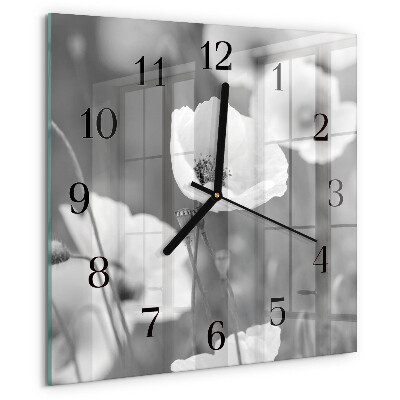 Reloj de vidrio Amapolas