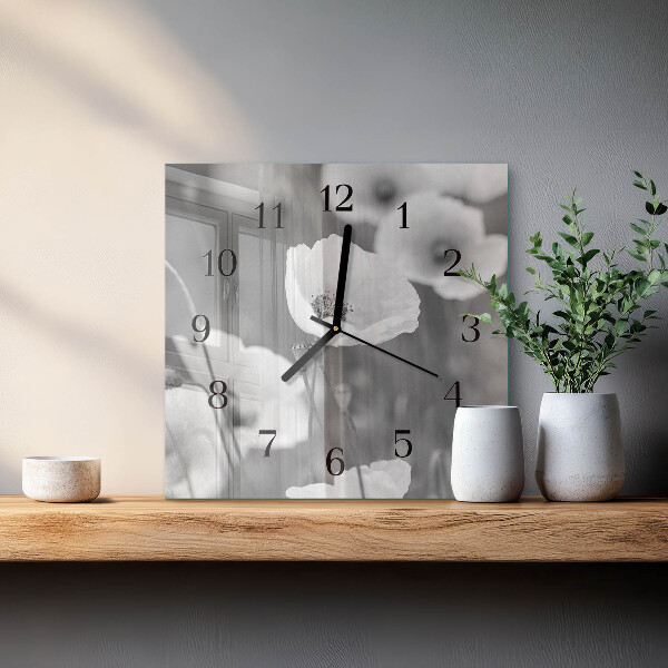 Reloj de vidrio Amapolas