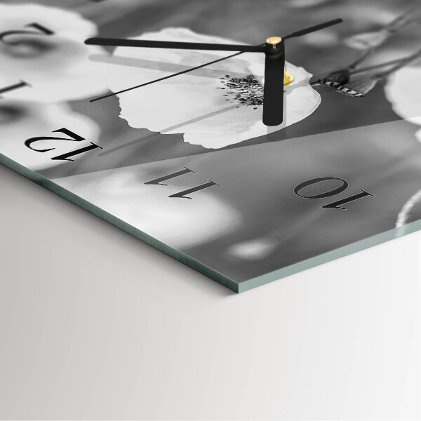Reloj de vidrio Amapolas