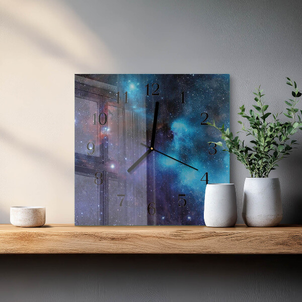 Reloj de vidrio cielo estrellado
